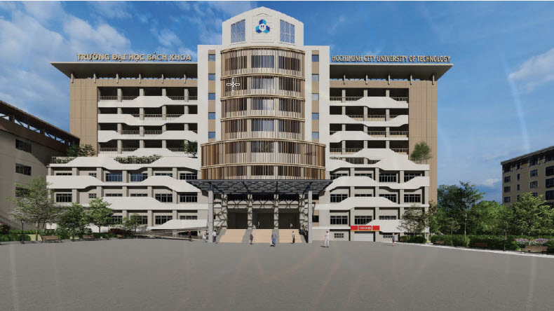Thi công mặt dựng Trường DHBK TP Hồ Chí Minh